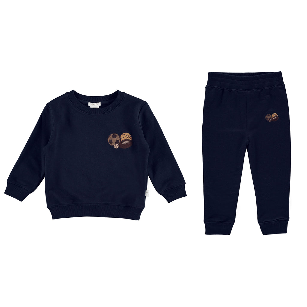 PimaLu Boys Girls Infants Toddlers Kids Sweatshirt Jogging Pants Sweatpants Sports Football Baseball Soccer Basketball 100% Pima Cotton The Plaid Giraffe Children's Boutique
