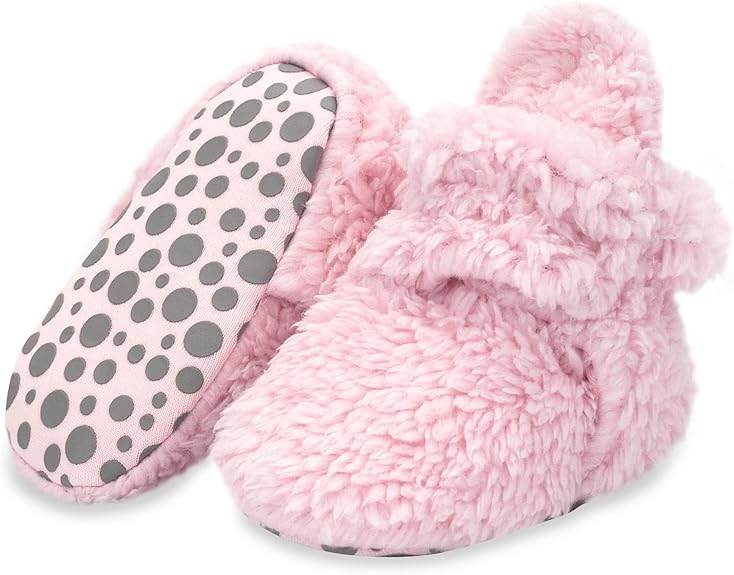 Zutano Boys Girls Booties Fleece Grippers Furry The Plaid Giraffe Children's Boutique