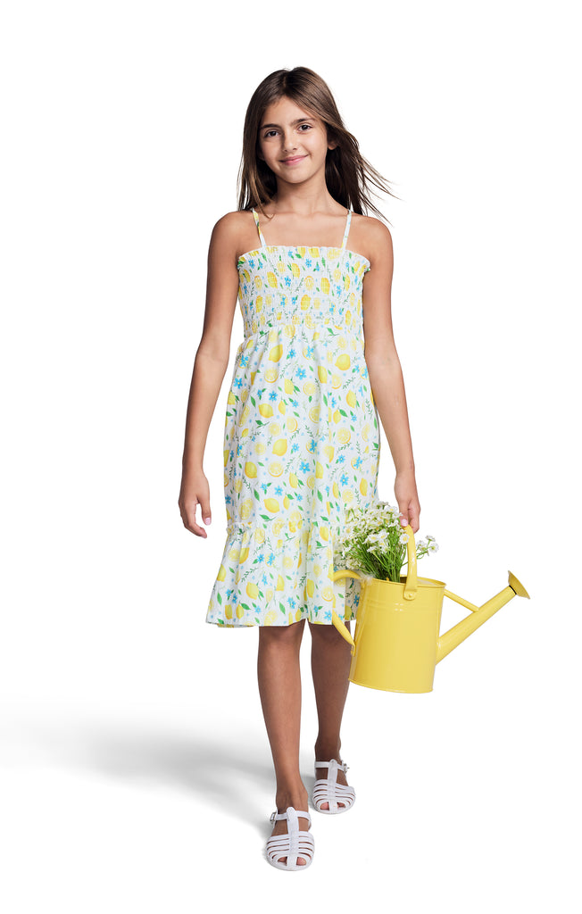 Appaman Girls Toddlers Kids Juniors Sundress Lemons Smocking 100% Cotton The Plaid Giraffe Children's Boutique