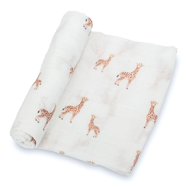 LollyBanks Girls Boys Infants Toddlers Swaddles Giraffes Jungle Animals 100% Cotton Muslin The Plaid Giraffe Childrens Boutique