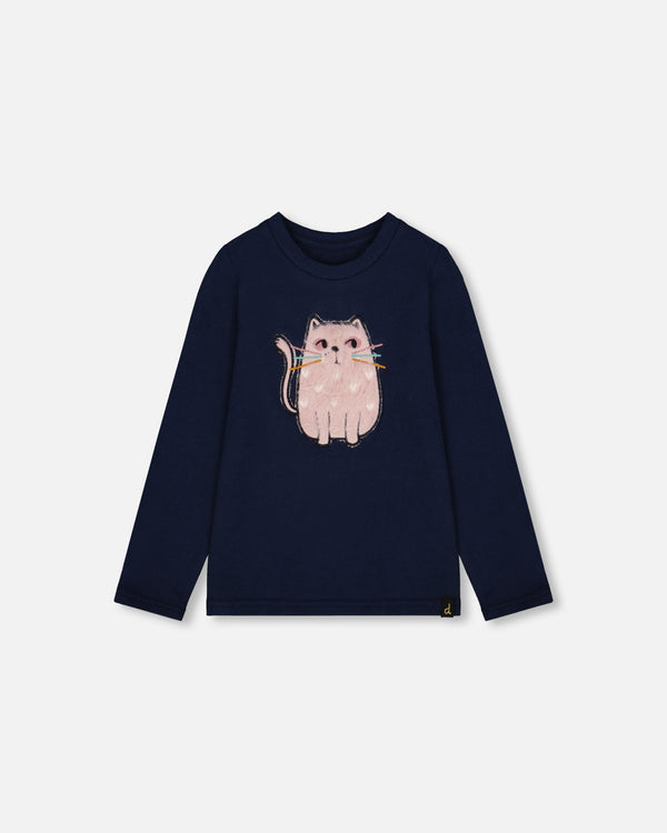 2 Piece Girls L/S Cat Top & Leggings