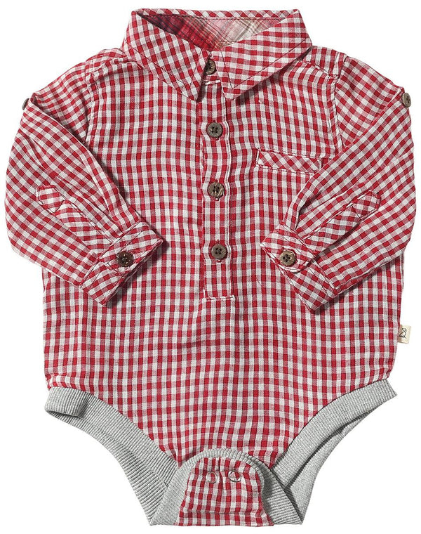 Me & Henry Boys Infants Toddlers Kids Juniors Bodysuit Checkered 100% Cotton The Plaid Giraffe Childrens Boutique