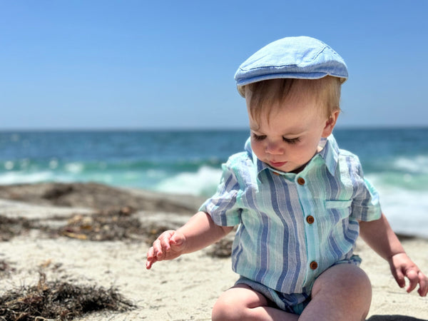 Boys S/S Helford Striped Romper