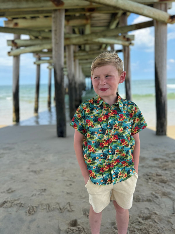 Boys S/S Maui Hawaiian Flower Shirt