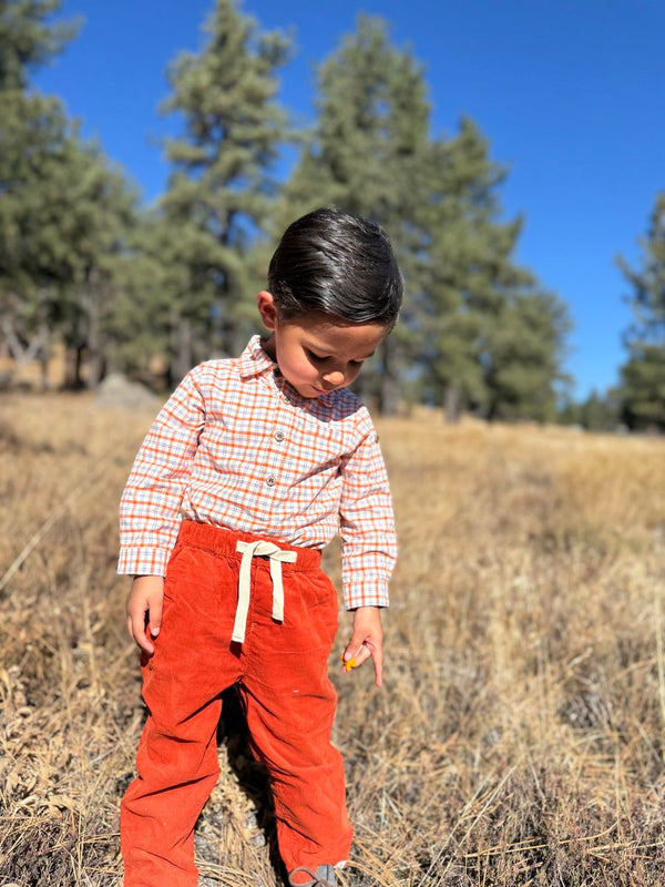 Boys Jasper Orange/White L/S Bodysuit