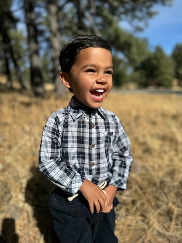 Boys Jasper Navy/White L/S Bodysuit