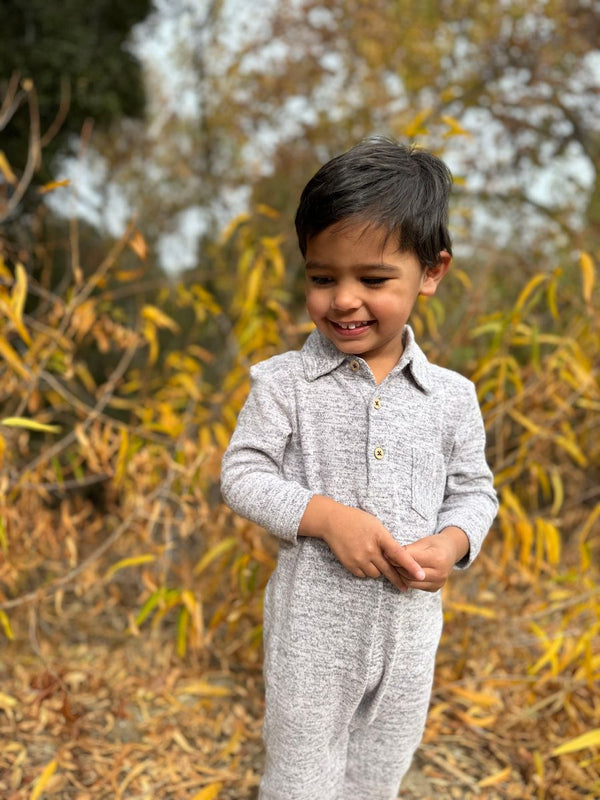 Boys Kingston Polo Romper Blue