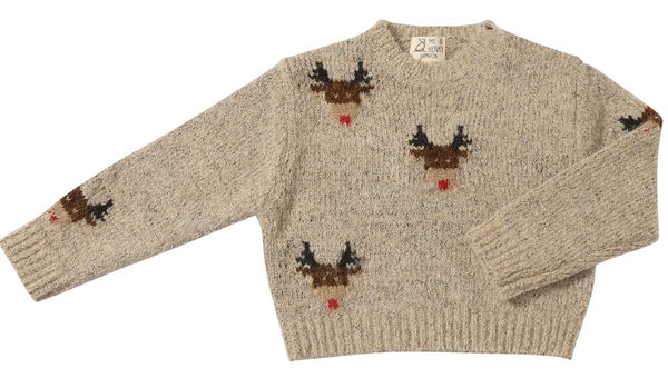 Me & Henry Boys Infants Toddlers Kids Juniors Sweater Rudolph the Reindeer Christmas Holiday The Plaid Giraffe Children's Boutique 