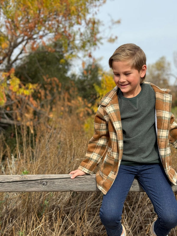 Me & Henry Boys Toddlers Kids Juniors Shacket Jacket Shirt Plaid The Plaid Giraffe Children's Boutique