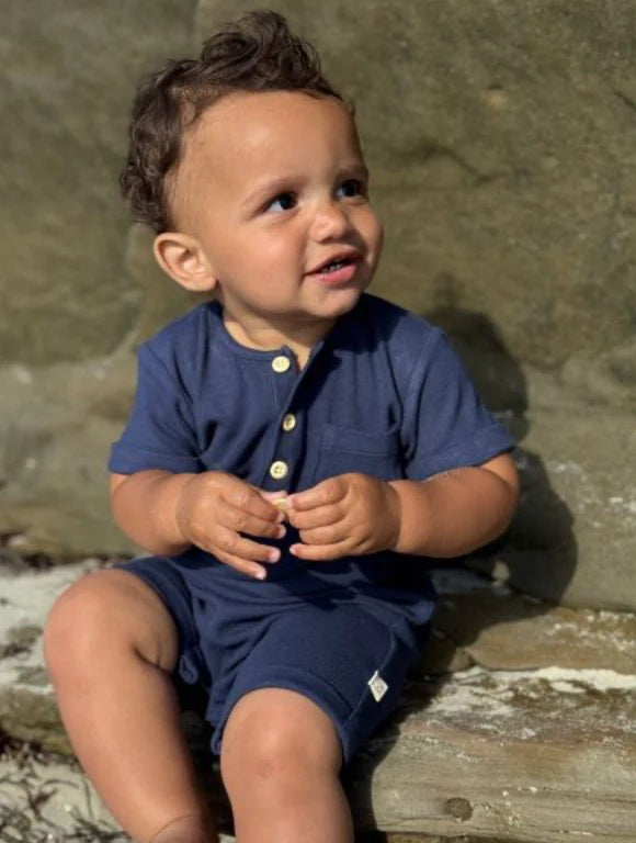 Boys S/S Camborne Navy Romper