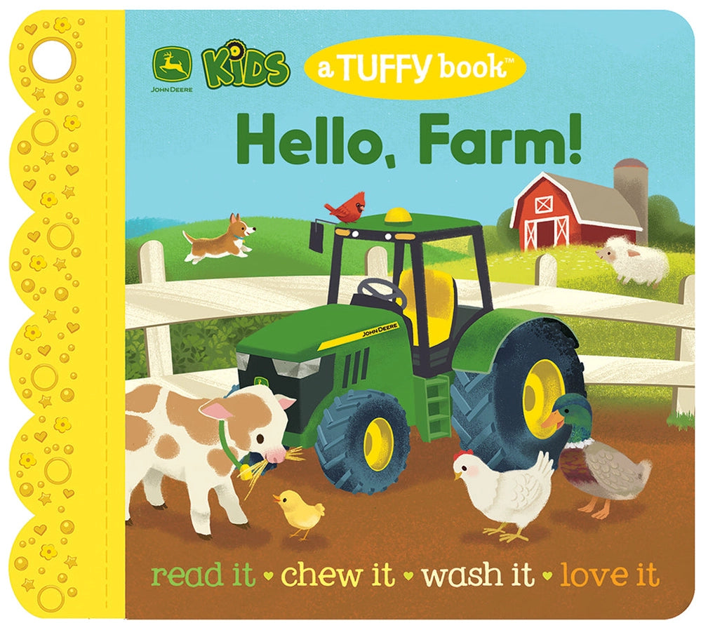 Cottage Door Press Infants Toddlers Kids Juniors Hello Farm Tuffy Book Farm Animals Cows Chickens Horses Tractors Teether Learning The Plaid Giraffe Childrens Boutique