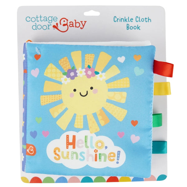 Cottage Door Press Girls Boys Infants Toddlers Kids Hello Sunshine Cloth Crinkle Book The Plaid Giraffe Children's Boutique
