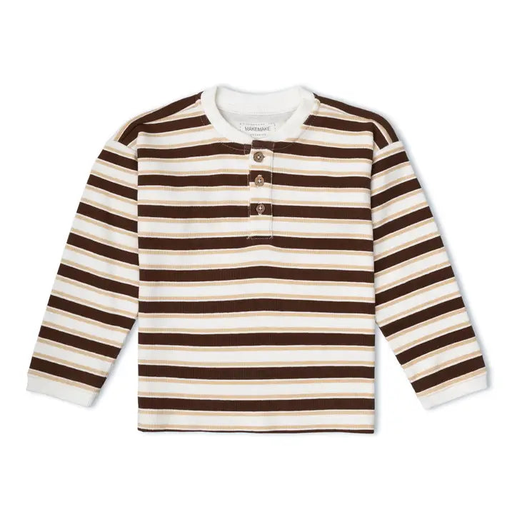 Makemake Organics Girls Boys Infants Toddlers Kids Henley Shirt Stripes Organic Cotton The Plaid Giraffe Children's Boutique