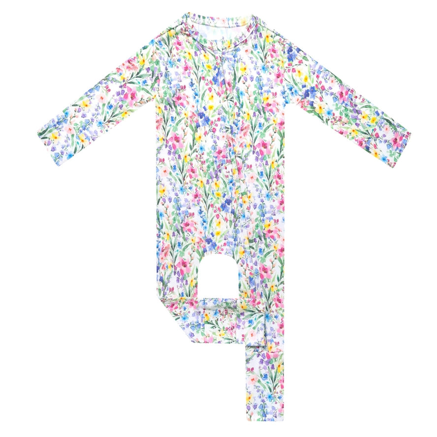 Copper Pearl Girls Boys Infants Convertible Footie Sleeper Sleepwear Nightwear Flowers Floral Two-way Zipper The Plaid Giraffe Children's Boutique