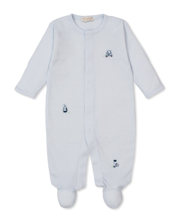 Kissy Kissy Girls Boys Unisex Footie Sleeper Sleepwear Nightwear Golf Clubs Carts Green Stripes Sports 100% Pima Cotton The Plaid Giraffe Children's Boutique