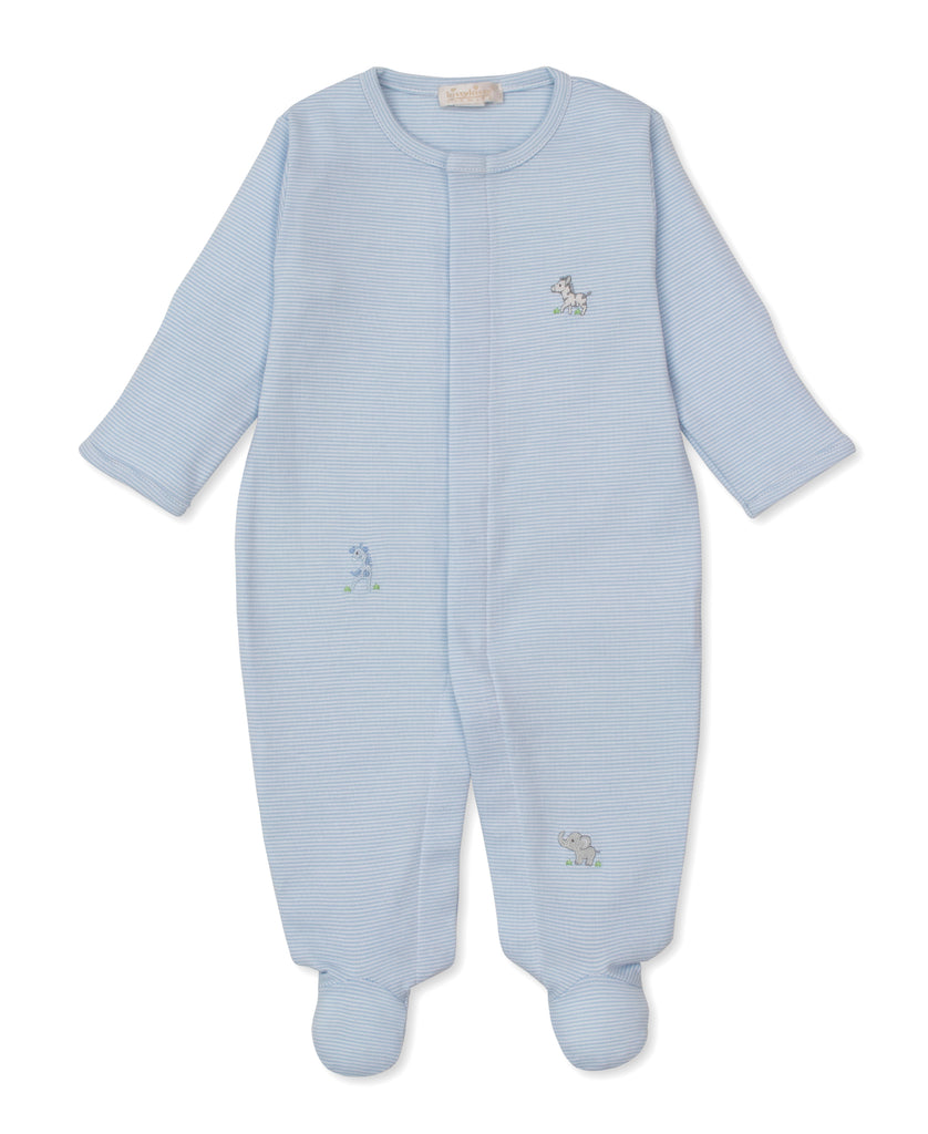 Kissy Kissy Boys Girls Unisex Infants Footie Sleeper Sleepwear Nightwear Stripes Zebras Jungle Animals Giraffe Elephant 100% Pima Cotton The Plaid Giraffe Children's Boutique