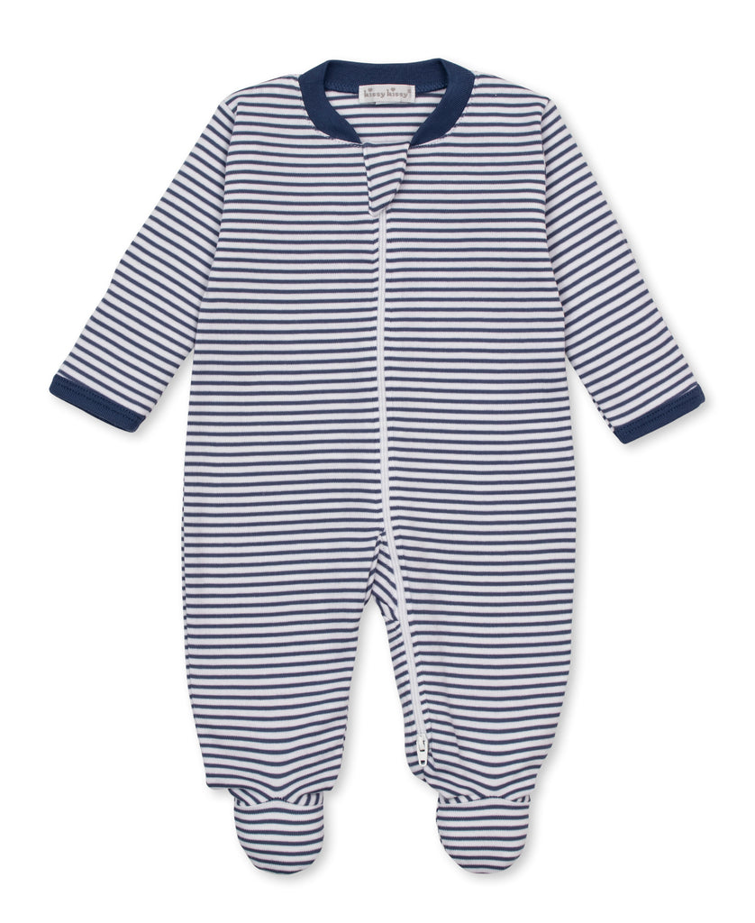 Kissy Kissy Boys Girls Unisex Infants Toddlers Kids Footie Sleeper Sleepwear Nightwear Striped Two-way Zipper 100% Pima Cotton The Plaid Giraffe Children's Boutique
