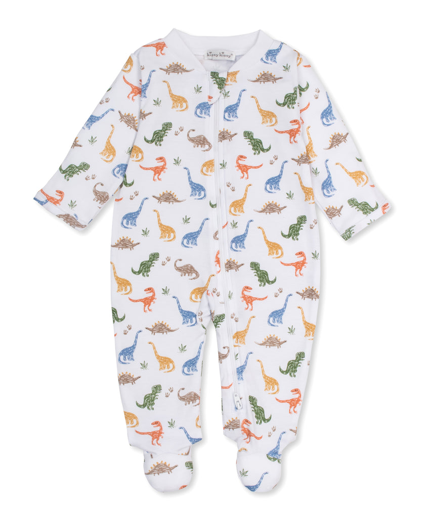 Kissy Kissy Boys Girls Unisex Infants Toddlers Dino Stomp Footie Sleeper Sleepwear Nightwear Dinosaurs Two-way Zipper 100% Pima Cotton The Plaid Giraffe Children's Boutique