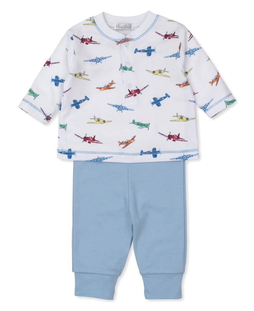Kissy, Kissy Boys Infants Shirt Pants Airplanes 100% Pima Cotton The Plaid Giraffe Childrens Boutique