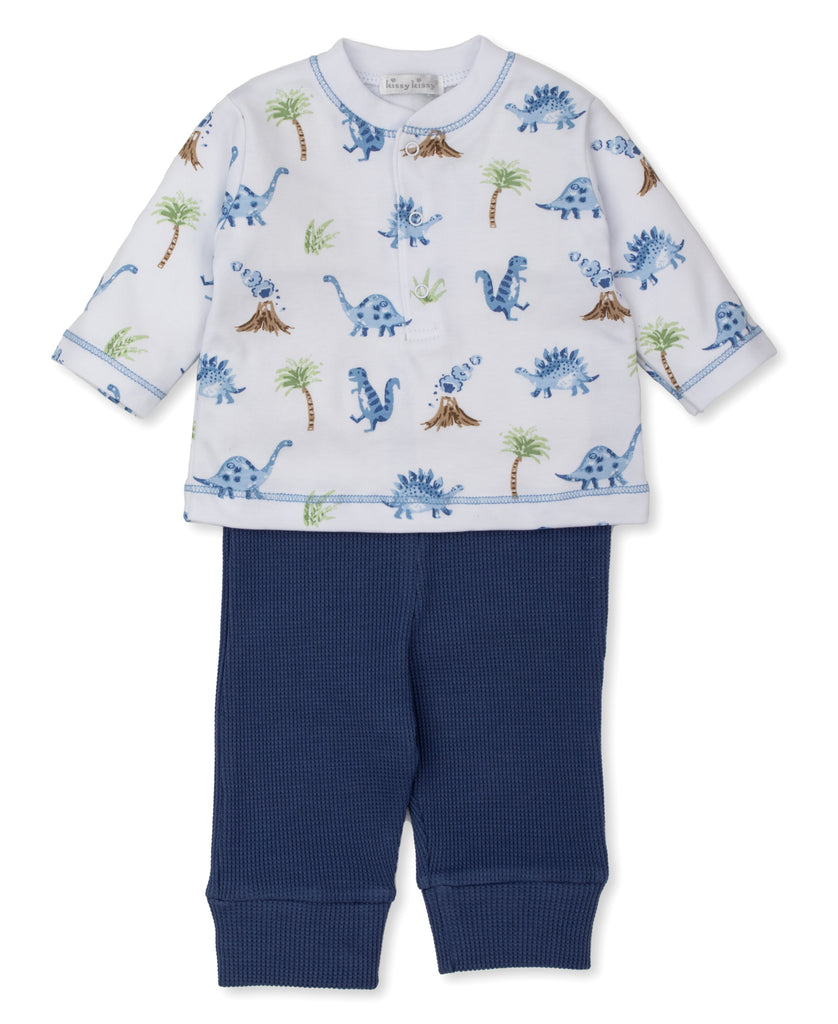 Kissy, Kissy Boys Infants Shirt Henley Pants Dinosaurs 100% Pima Cotton The Plaid Giraffe Childrens Boutique