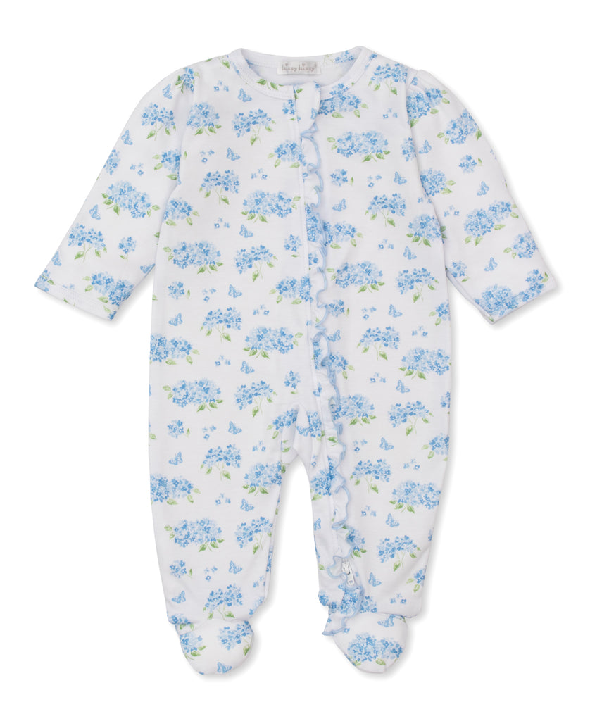 Kissy Kissy Boys Girls Infants Footie Sleeper Sleepwear Nightwear Flowers Floral Hydrangeas 100% Pima Cotton Two-way Zipper The Plaid Giraffe Childrens Boutique