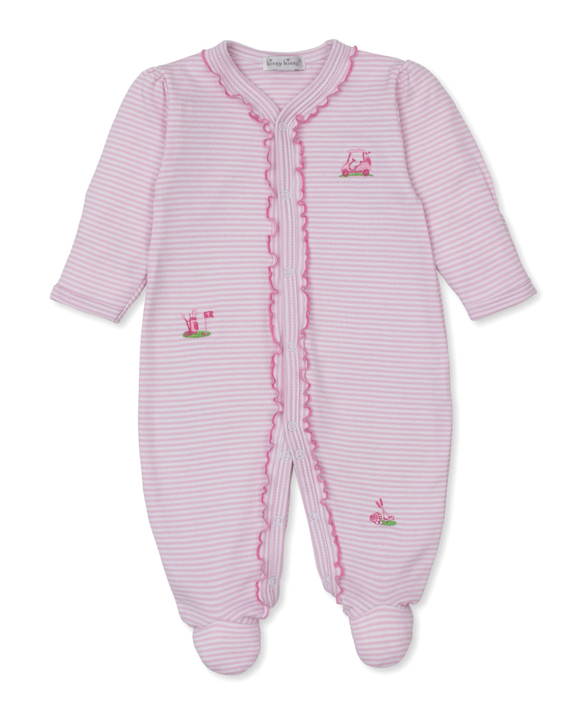 Kissy Kissy Girls Boys Unisex Footie Sleeper Sleepwear Nightwear Golf Clubs Carts Green Stripes Sports 100% Pima Cotton The Plaid Giraffe Children's Boutique