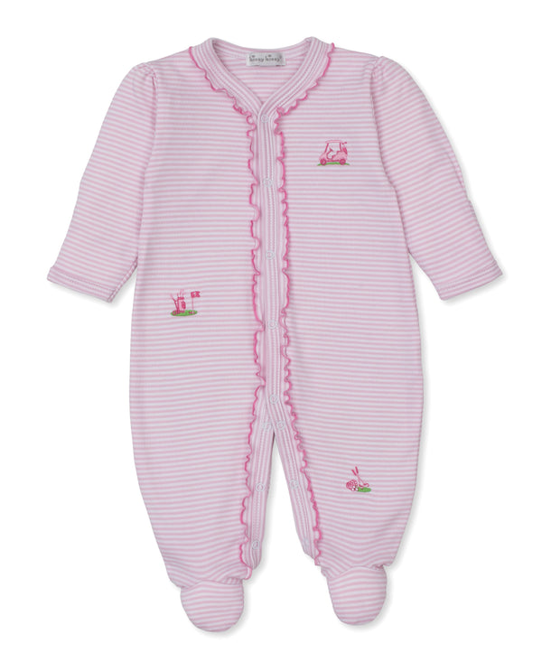 Kissy Kissy Girls Boys Unisex Footie Sleeper Sleepwear Nightwear Golf Clubs Carts Green Stripes Sports 100% Pima Cotton The Plaid Giraffe Children's Boutique