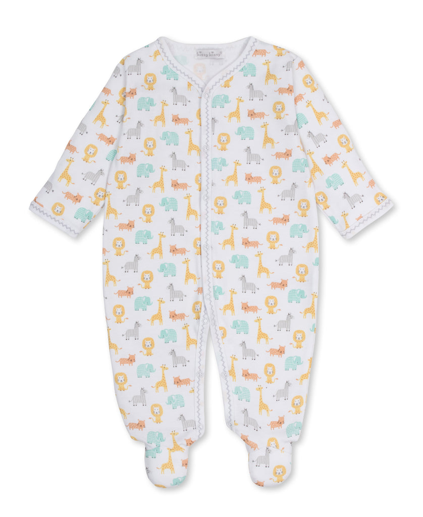 Kissy Kissy Boys Girls Unisex Infants Toddlers Jungle Crew Footie Sleeper Sleepwear Nightwear Jungle Animals 100% Pima Cotton The Plaid Giraffe Children's Boutique