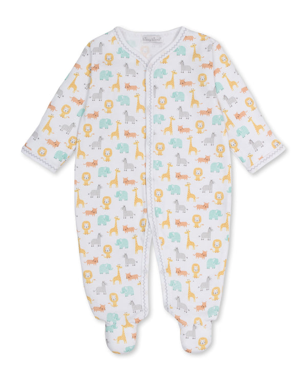Kissy Kissy Boys Girls Unisex Infants Toddlers Jungle Crew Footie Sleeper Sleepwear Nightwear Jungle Animals 100% Pima Cotton The Plaid Giraffe Children's Boutique