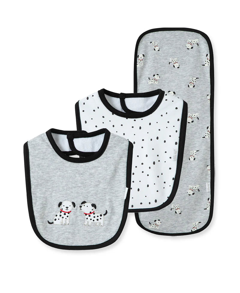 Little Me Unisex Boys Girls Infants Toddlers Bibs Burp Cloths Footie Sleeper Sleepwear Nightwear Dogs Puppies Dalmatians Hat 100% Cotton The Plaid Giraffe Children's Boutique