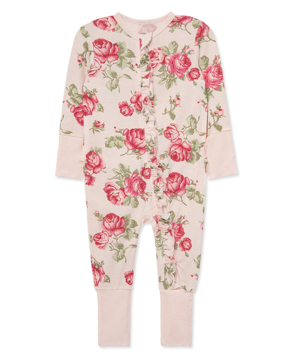 Girls Lavish Roses Footie/Romper