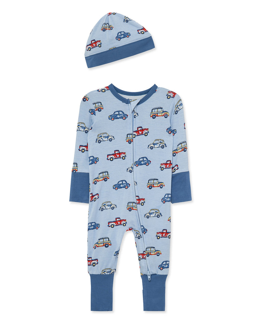 2 Piece Boys Coloful Cars Footie/Romper