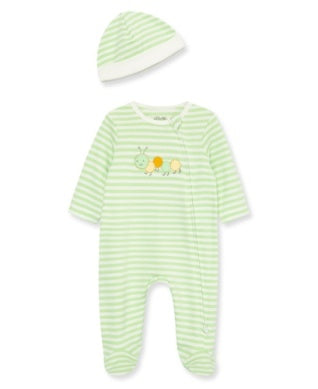 Little Me Girls Unisex Boys Infants Footie Sleeper Sleepwear Nightwear Stripes Caterpillar Two-way Zipper Hat 100% Cotton The Plaid Giraffe Children's Boutique