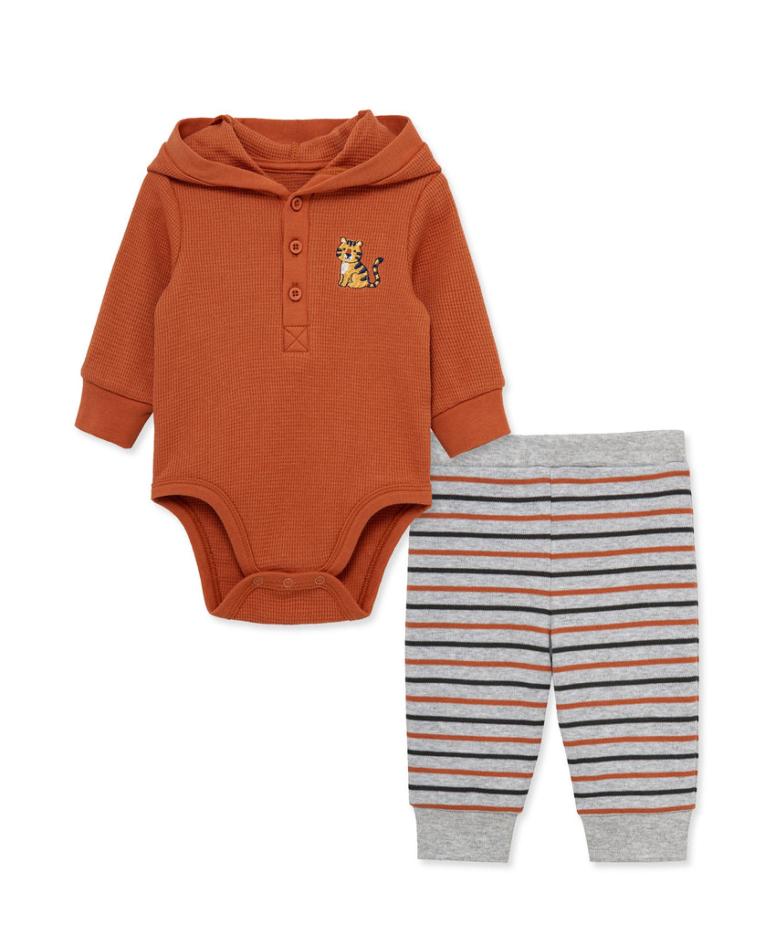Little Me Girls Boys Unisex Infants Toddlers Bodysuit Pants Waffle Weave Stripes Tiger Jungle Animals 100% Cotton The Plaid Giraffe Children's Boutique