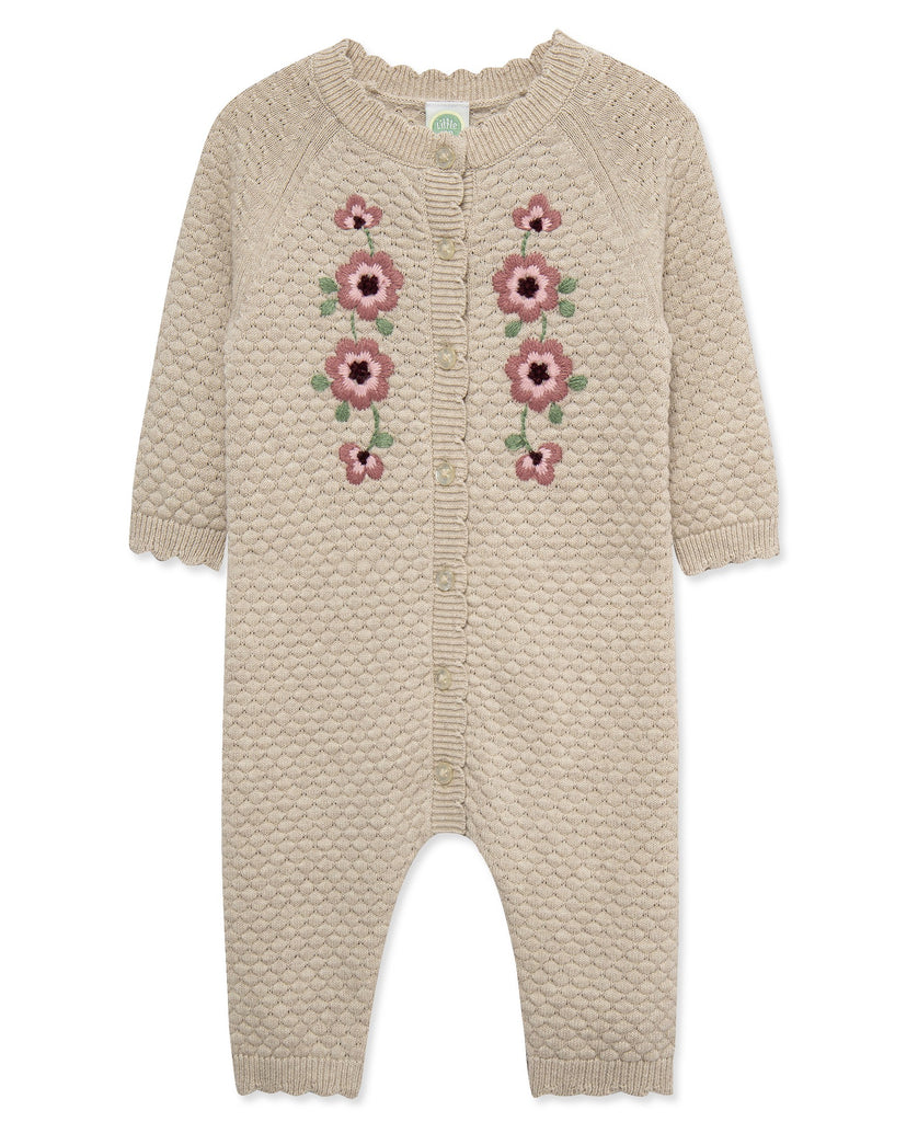 Little Me Girls Boys Infants Toddlers Knit Romper Flowers 100% Cotton The Plaid Giraffe Children's Boutique