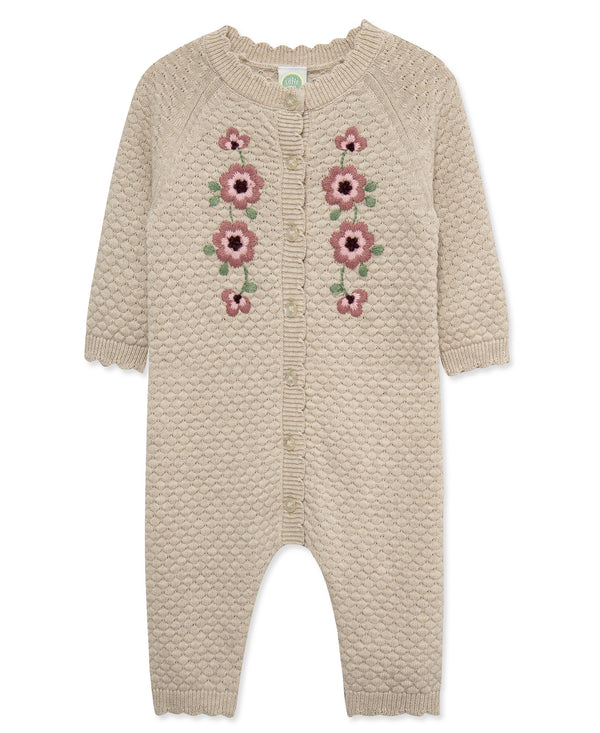 Little Me Girls Boys Infants Toddlers Knit Romper Flowers 100% Cotton The Plaid Giraffe Children's Boutique