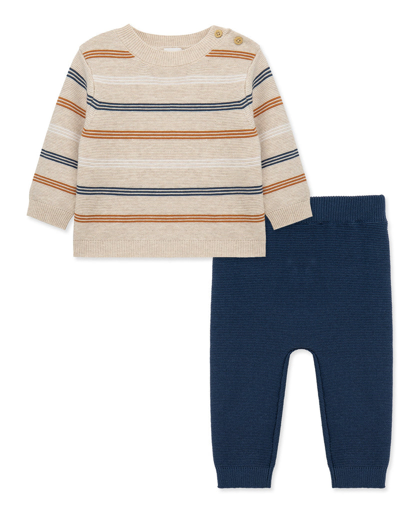 Little Me Girls Boys Infants Toddlers Sweater Knit Pants Stripes 100% Cotton The Plaid Giraffe Children's Boutique