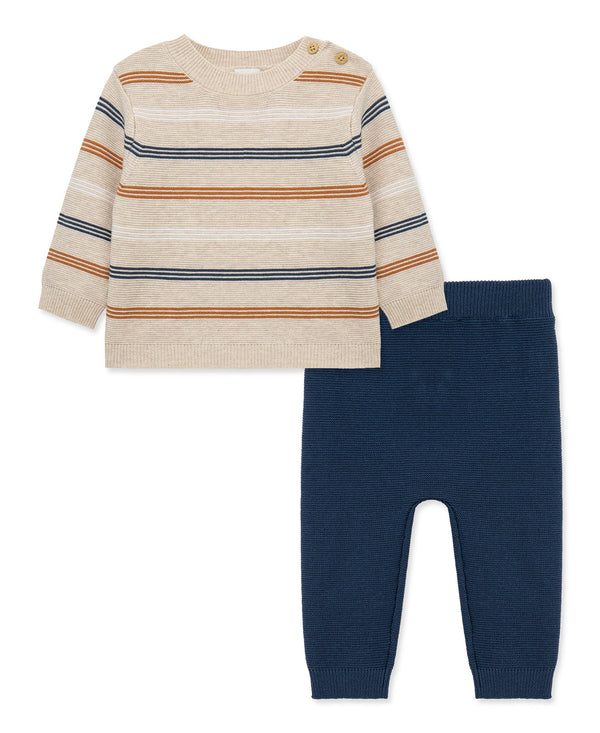 Little Me Girls Boys Infants Toddlers Sweater Knit Pants Stripes 100% Cotton The Plaid Giraffe Children's Boutique