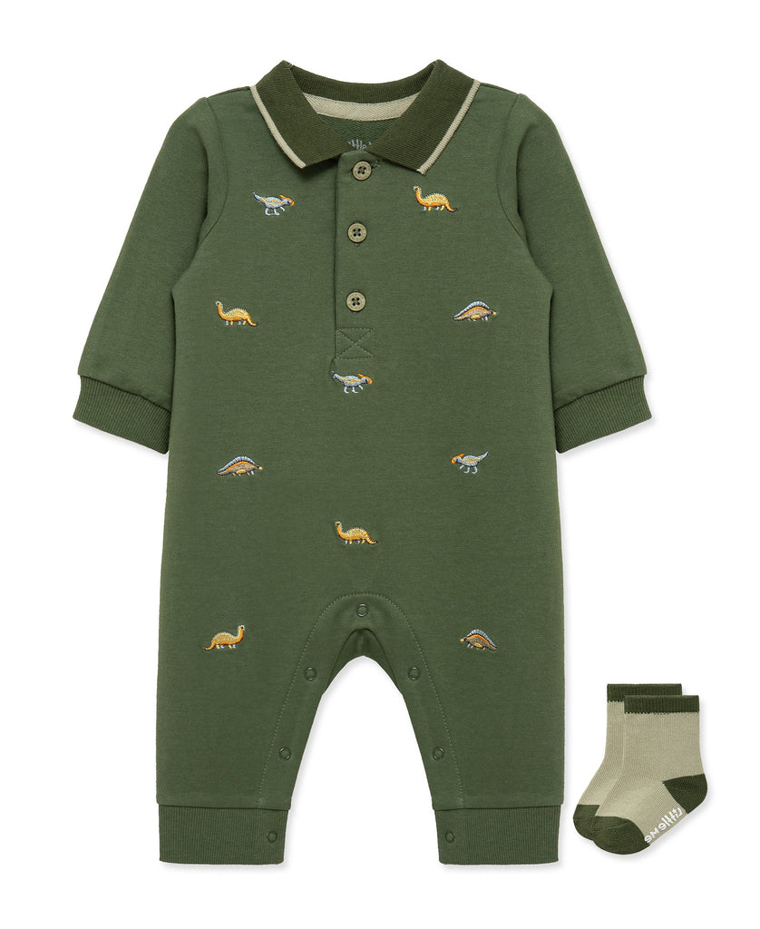 Little Me Girls Boys Unisex Infants Toddlers Romper Dinosaurs Stripes 100% Cotton The Plaid Giraffe Children's Boutique