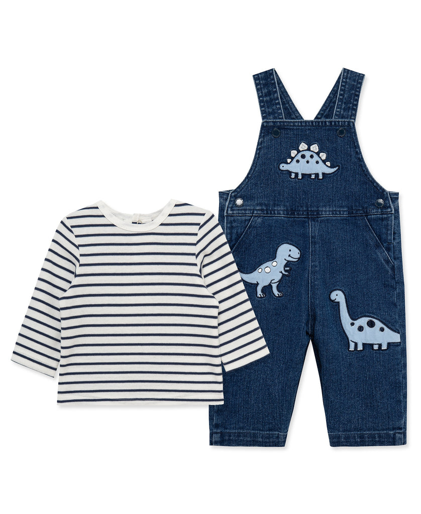 Little Me Girls Boys Infants Toddlers Shirt Bib Overalls Stripes Dinosaurs Denim 100% Cotton The Plaid Giraffe Children's Boutique