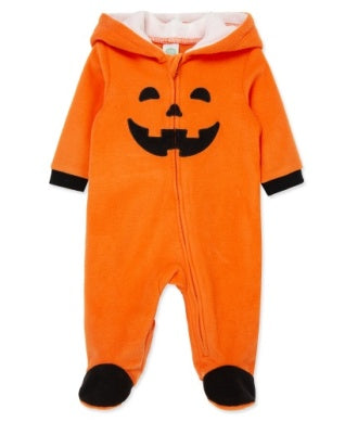 Little Me Girls Boys Infants Toddlers Kids Footie Sleeper Sleepwear Nightwear Hood Pumpkin Halloween Costume Fleece The Plaid Giraffe Children's Boutique