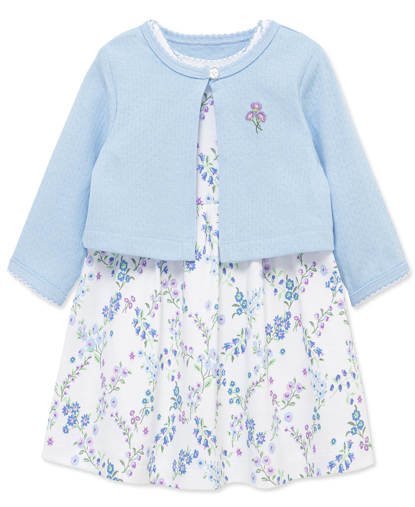 Little Me Girls Boys Infants Toddlers Dress Sweater Diaper Cover Flowers Floral 100% Cotton The Plaid Giraffe Children's Boutique