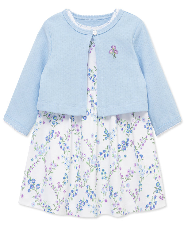 Little Me Girls Boys Infants Toddlers Dress Sweater Diaper Cover Flowers Floral 100% Cotton The Plaid Giraffe Children's Boutique