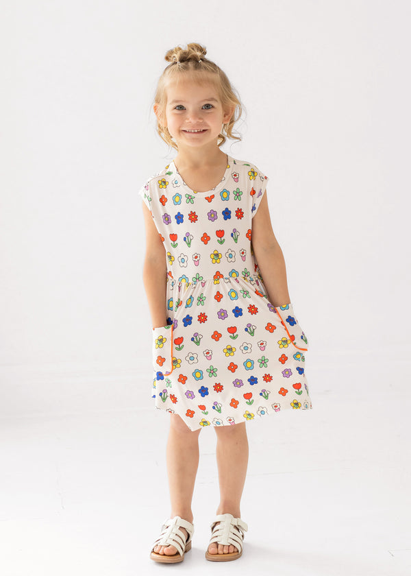 Mabel and Honey Girls Infants Toddlers Kids Dress Flowers Floral Tulips Daisies The Plaid Giraffe Children's Boutique