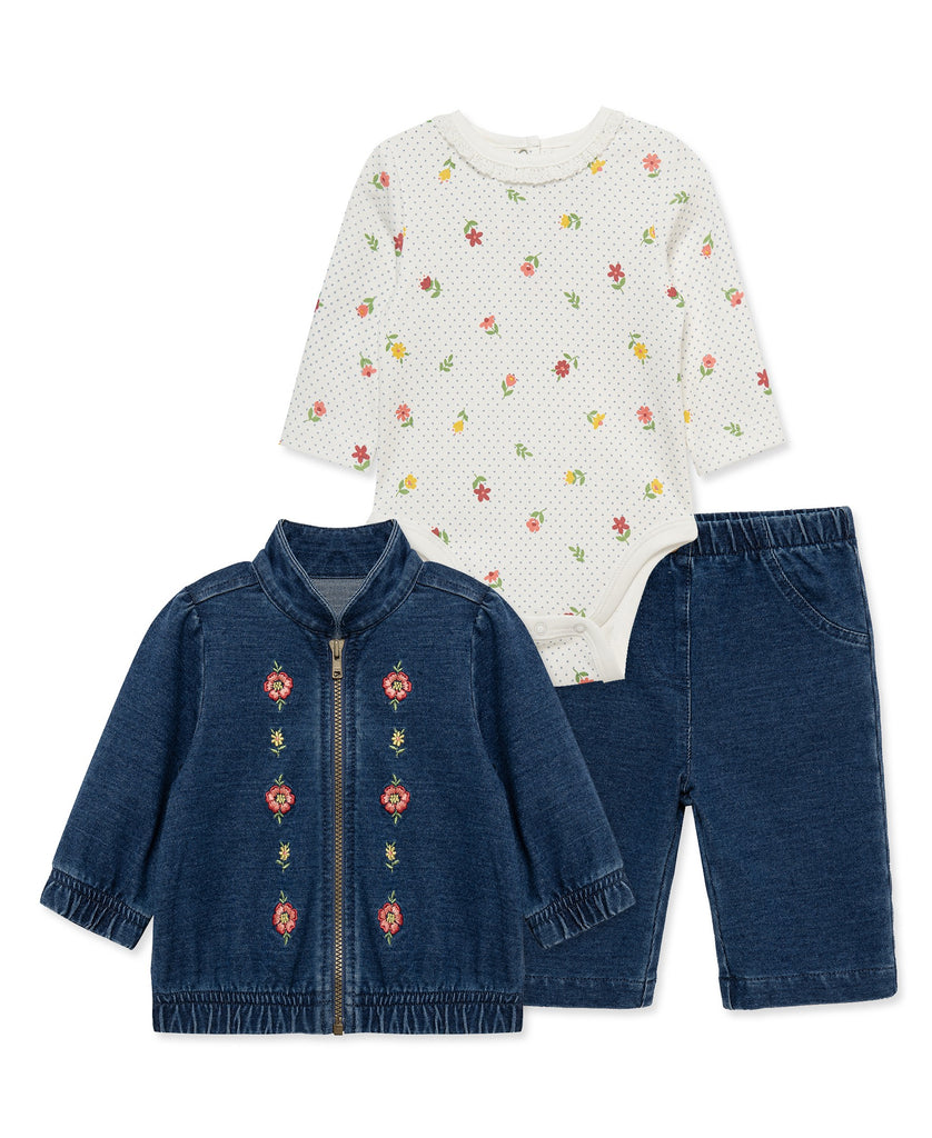 Little Me Girls Boys Unisex Infants Toddlers Bodysuit Denim Jacket Pants Flowers Floral The Plaid Giraffe Children's Boutique
