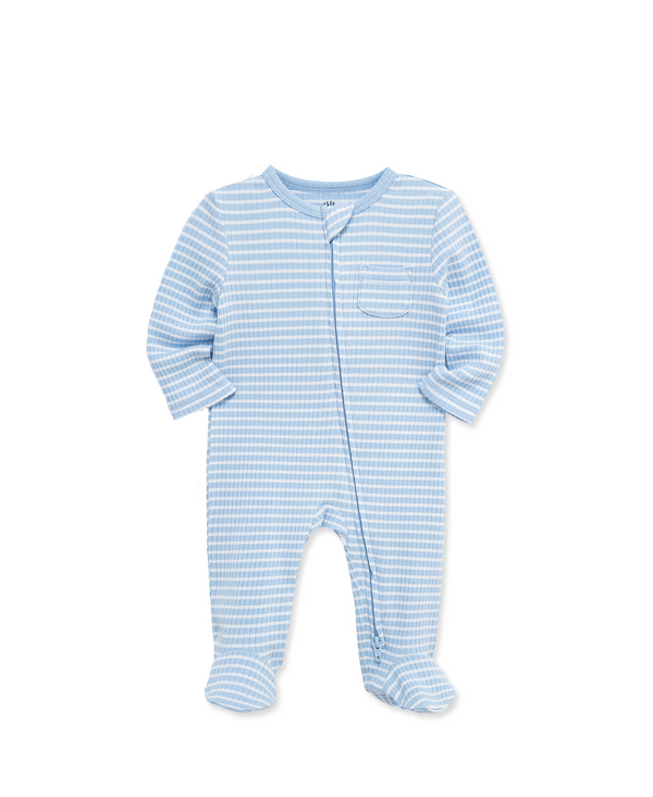 Boys Blue & White Stripe Footie