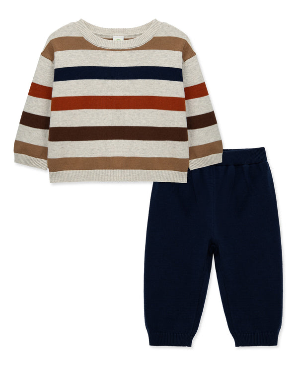 2 Piece Boys Striped Sweater & Pants