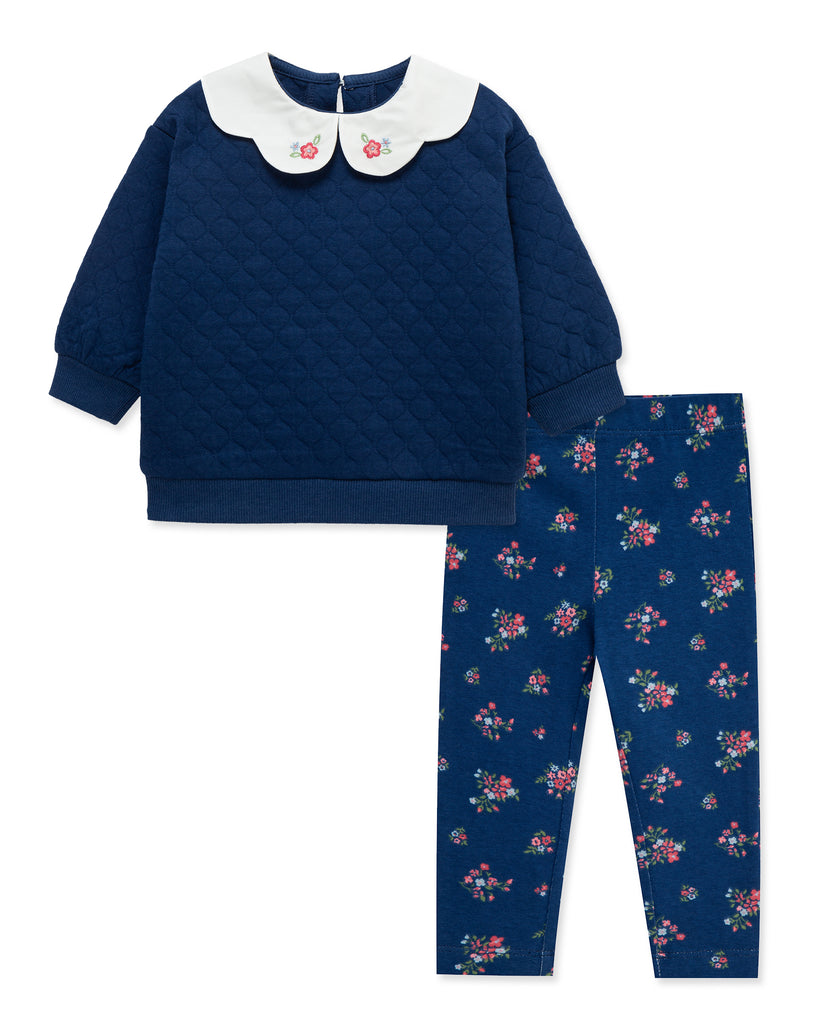 Little Me Boys Girls Unisex Infants Toddlers Kids Quilted Top Leggings Flowers Floral The Plaid Giraffe Children's Boutique