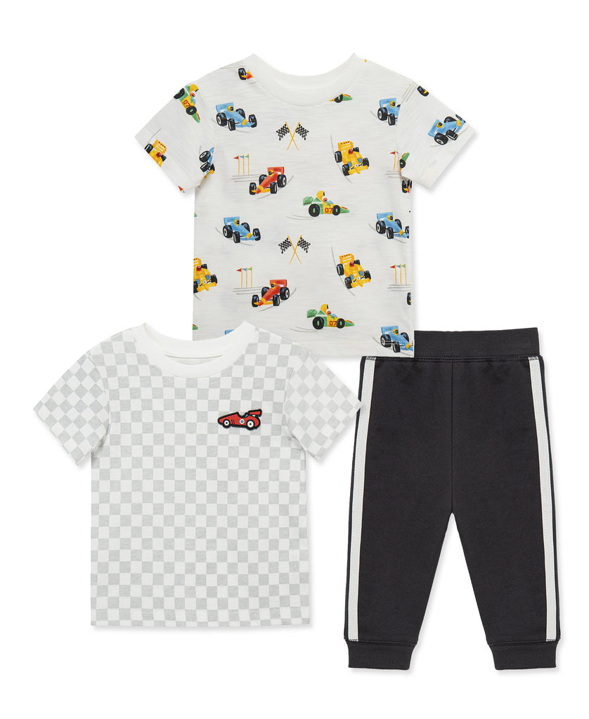 Little Me Girls Boys Infants Toddlers T-Shirts Pants Racecars 100% Cotton The Plaid Giraffe Children's Boutique