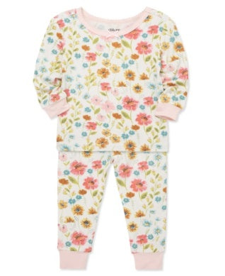 Little Me Girls Toddlers Pajamas Sleepwear Nightwear Flowers Floral Bamboo The Plaid Giraffe Children's Boutique